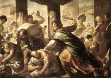 Christianisme et Jésus œuvres - Christ purifiant le temple Luca Giordano